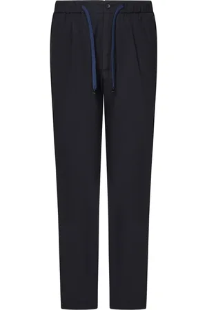 DRUMOHR Homme, Pantalons, Bleu, Taille: XL Pantalon Bleu Taille Élastique Jambe Droite