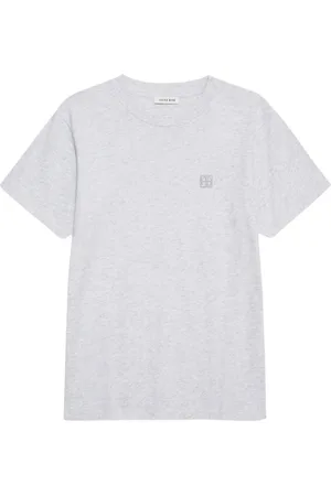 ANINE BING Femme, Tops, Gris, Taille: 40 FR Gris Logo Imprimé Col Rond