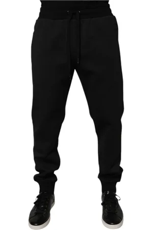 Dolce & Gabbana Homme, Pantalons, Noir, Taille: S Jogger Pantalons de survêtement en Polyester Noir