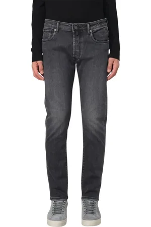 Incotex Homme, Jeans, Gris, Taille: W36 Jean Droit Lavé Denim