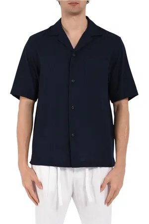 Paolo Pecora Homme, Chemises, Bleu, Taille: L Chemise de Bowling en Coton