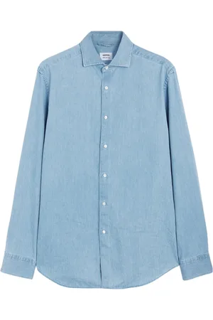 Aspesi Homme, Chemises, Bleu, Taille: M Chemise Chambray Micro Twill