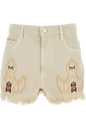 Isabel Marant Femme, Shorts, , Taille: 40 FR Shorts en Denim à Franges et Broderie