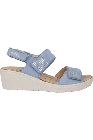 Mephisto Femme, Chaussures, Bleu, Taille: 37 EU Sandale Large Bleue pour Femme