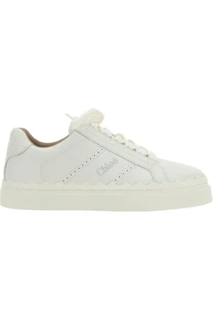 Chloé Femme, Chaussures, Blanc, Taille: 36 EU Baskets en Cuir Perforé à Lacets