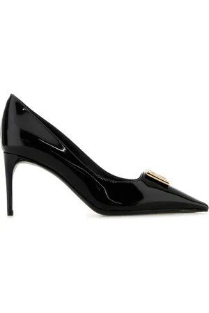 Dolce & Gabbana Femme, Chaussures, Noir, Taille: 37 EU Escarpins Lollo en Cuir Noir