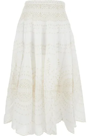 CHARO RUIZ IBIZA Femme, Jupes, Blanc, Taille: 42 FR Jupe Midi Blanche Livvy