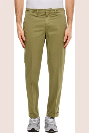 FAY Homme, Pantalons, Vert, Taille: W32 Pantalon Slim en Gabardine Stretch