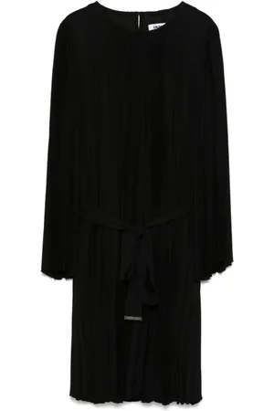 DKNY Femme, Robes, Noir, Taille: 40 FR Robe Midi Plissée A-Line Noire