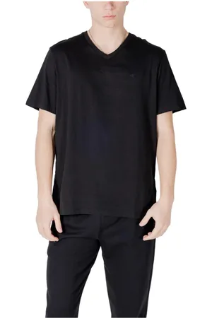 Calvin Klein Homme, Tops, Noir, Taille: S T-shirt noir en coton à col en V