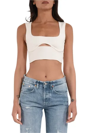 Patrizia Pepe Femme, Tops, , Taille: 40 FR Haut en Lin et Viscose avec Zip