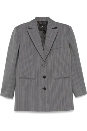 ANINE BING Femme, Vestes, Gris, Taille: 38 FR Veste Anthracite Boutonnée avec Épaulettes