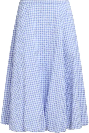 Marni Femme, Jupes, Bleu, Taille: 42 FR Jupe à Micro Carreaux Bleus et Blancs