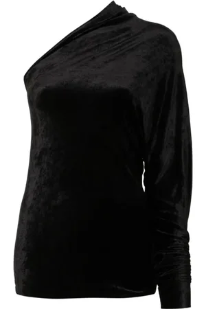 Rick Owens Femme, Blouses et Chemises, Noir, Taille: 42 FR Haut Noir Élégant et Chic