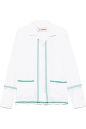 Baziszt Homme, Chemises, Blanc, Taille: L Chemise Blanche avec Poches et Boutons