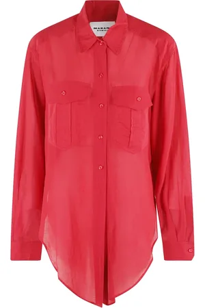 Isabel Marant Femme, Blouses et Chemises, Rouge, Taille: 36 FR Chemise Rouge en Voile de Coton