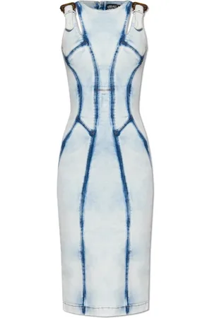 VERSACE Femme, Robes, Bleu, Taille: 34 FR Robe crayon en denim