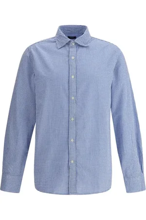 DEPERLU Homme, Chemises, Bleu, Taille: XL Chemise Rayée en Coton