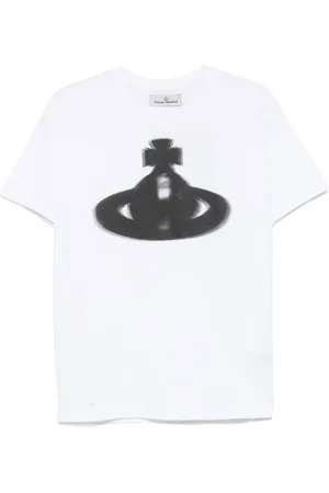 Vivienne Westwood Homme, Tops, Blanc, Taille: L T-shirt Classique Blanc Halftone Orb