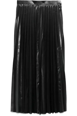 JUNYA WATANABE Femme, Jupes, Noir, Taille: 40 FR Jupe Plissée Noire avec Finition Brillante