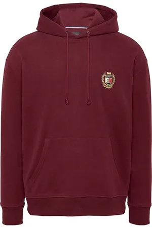Tommy Hilfiger Homme, Sweatshirts et sweats à capuche, Rouge, Taille: S Sweat à capuche avec blason