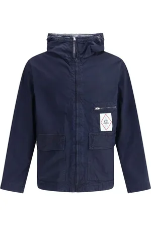 C.P. Company Homme, Vestes, Bleu, Taille: S Veste à capuche urbaine avec patch emblématique