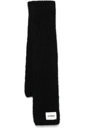 Jil Sander Homme, Accessoires, Noir, Taille: ONE Size Élégante Écharpe Noire