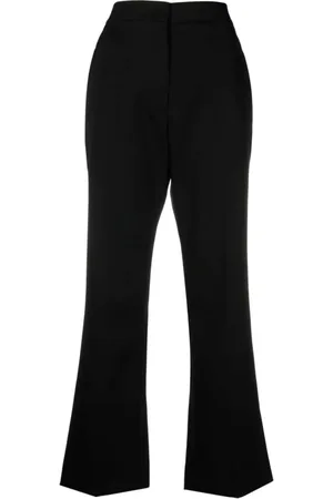 Jil Sander Femme, Pantalons, Noir, Taille: 38 FR Pantalon Large en Laine Compacte Grain de Poudre