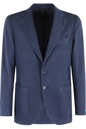 Biagio Santaniello Homme, Vestes, Bleu, Taille: XL Veste Bleue en Gabardine Ice