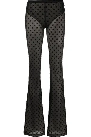 MISBHV Femme, Pantalons, Noir, Taille: 36 FR Pantalon Monogramme en Maille Noir
