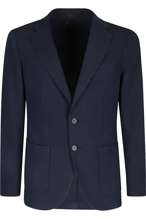 Biagio Santaniello Homme, Vestes, Bleu, Taille: S Veste en Gabardine de Coton High Twist