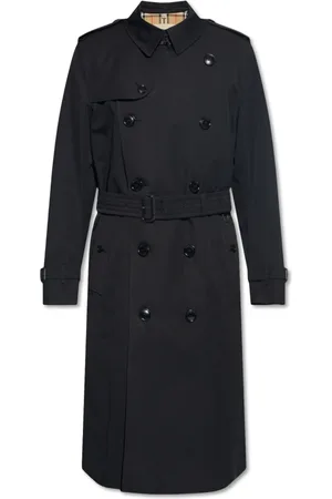 Burberry Homme, Manteaux, Noir, Taille: M Kensington Long trench-coat