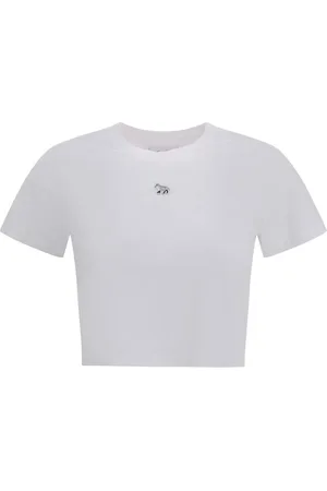 Maison Kitsuné Femme, Tops, Blanc, Taille: 42 FR Baby Fox Cropped T-Shirt