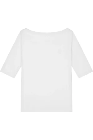 Dondup Femme, Tops, Blanc, Taille: 38 FR T-shirt Décontracté en Mélange de Coton