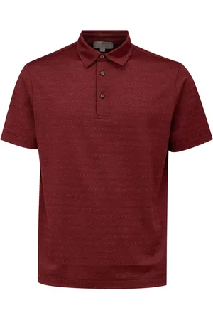 CANALI Homme, Tops, Rouge, Taille: L Polo bordeaux à manches courtes