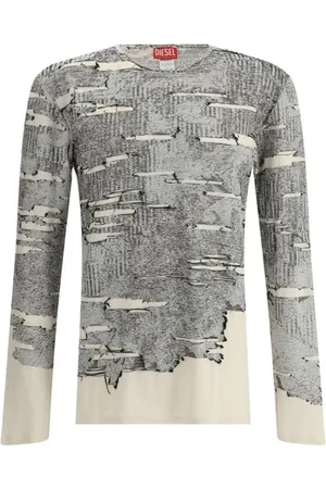 Diesel Homme, Tops, Multicolore, Taille: M Pull Jacquard sans Couture avec Effet Détruit
