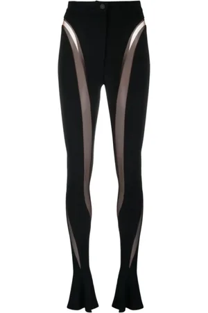 MUGLER Femme, Pantalons, Noir, Taille: 38 FR Pantalon Fluide Découpé