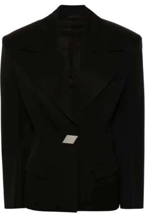 The Attico Femme, Vestes, Noir, Taille: 42 FR Veste Blazer Classique Noire