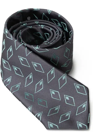 Giorgio Armani Homme, Accessoires, Multicolore, Taille: ONE Size Cravate en soie anthracite avec géométries multicolores symétriques