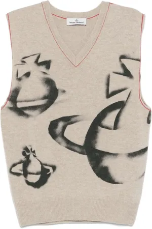 Vivienne Westwood Homme, Pulls, , Taille: S Gilet Orbit Avoine