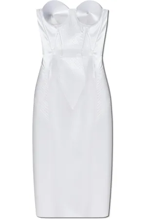 Dolce & Gabbana Femme, Robes, Blanc, Taille: 36 FR Robe en satin