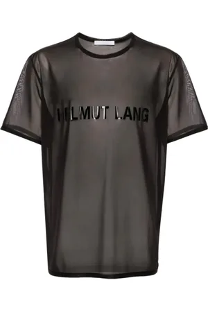 Helmut Lang Homme, Tops, Noir, Taille: M Tee Logo Chiffon Noir