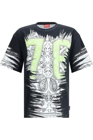 Diesel Homme, Tops, Noir, Taille: L T-shirt moderne T-Norm-R1 avec détail Paisley
