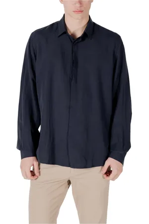 Antony Morato Homme, Chemises, Bleu, Taille: XL Chemise Bleue en Mélange de Lin à Boutons