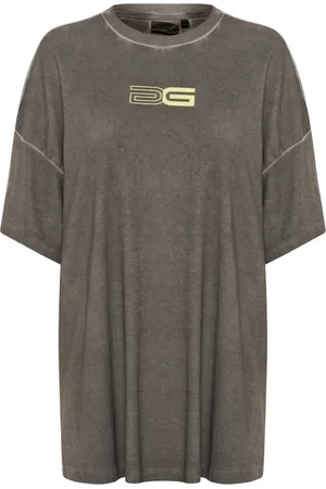 Gestuz Femme, Tops, Gris, Taille: 40 FR Tee Top Noir Oil Washed