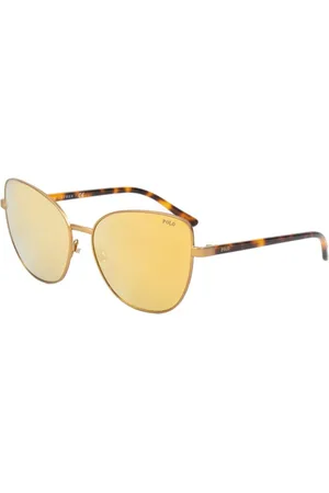 Ralph Lauren Femme, Accessoires, Brun, Taille: ONE Size Lunettes de Soleil en Métal Marron avec Protection de Catégorie 3
