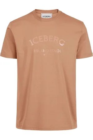 Iceberg Homme, Tops, Rouge, Taille: 3XL T-shirt en jersey de coton couleur terracotta avec logo