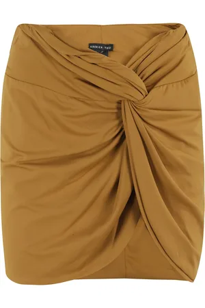 FEDERICA TOSI Femme, Jupes, Brun, Taille: 40 FR Jupe Courte Enveloppante Couleur Huile
