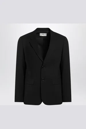 Ami Homme, Vestes, Noir, Taille: M Veste à Boutonnière Simple