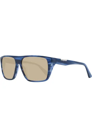 BMW Homme, Accessoires, Bleu, Taille: ONE Size Lunettes de Soleil Aviateur Bleues pour Hommes
